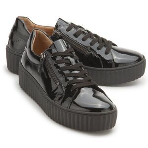 Gabor Dolly 73-200 Black Patent Leather Platform Sneakers Trainers UK 8 EU 41